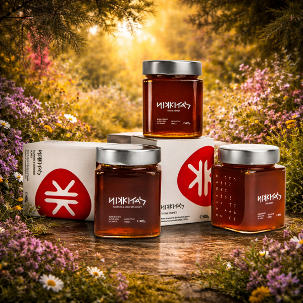 The Spartan Honey Trilogy - Three varieties of Nikkitas raw honey